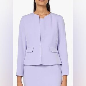 NWOT Le Suit Collarless Suit Jacket in Lilac - Size 4P